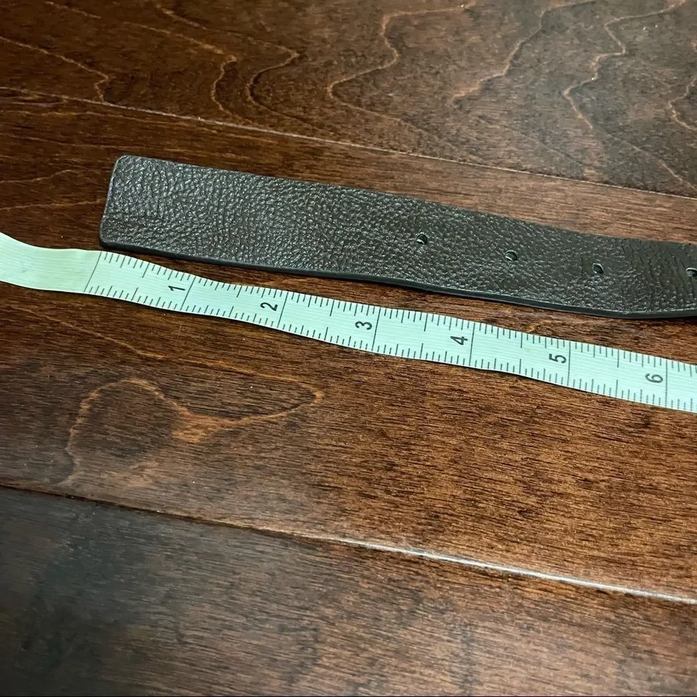 Betsey Johnson Dark Brown Belt With Leopard Interior Print 38”